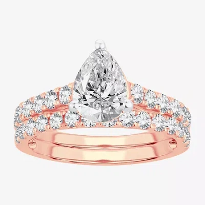 Modern Bride Signature By  (f-g/ Vs2-si1) Womens 2 1/2 Ct. T.w. Lab Grown White Diamond 14k Rose Gold