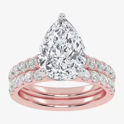 Modern Bride Signature By  (f-g/ Vs2-si1) Womens 4 Ct. T.w. Lab Grown White Diamond 14k Rose Gold Pea