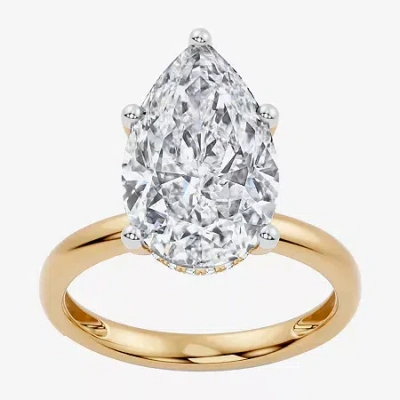 Modern Bride Signature By  (f / Vs2) Womens 5 Ct. T.w. Lab Grown White Diamond 14k Gold Pear Engageme In Yellow