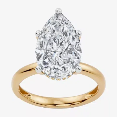 Modern Bride Signature By  (f / Vs2) Womens 6 Ct. T.w. Lab Grown White Diamond 14k Gold Pear Engageme In Yellow