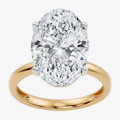 Modern Bride Signature By  (f / Vs2) Womens 8 Ct.t.w. Lab Grown White Diamond 14k Gold Oval Engagemen In Yellow