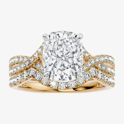 Modern Bride Signature By  (f-g / Vs2-si1) Womens 3 1/2 Ct. T.w Lab Grown White Diamond 10k Gold Cush In Yellow