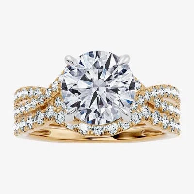 Modern Bride Signature By  (f-g / Vs2-si1) Womens 3 1/2 Ct. T.w Lab Grown White Diamond 10k Gold Roun In Yellow