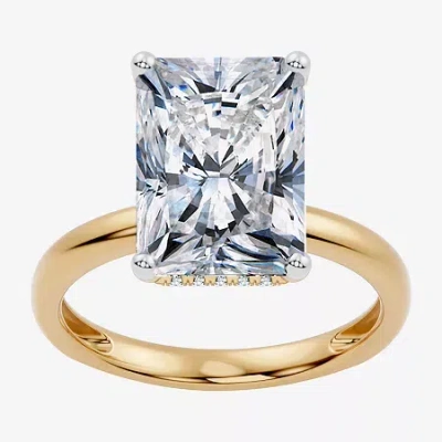 Modern Bride Signature By  (f/vs2) Womens 7 Ct.t.w. Lab Grown White Diamond 14k Gold Rectangular Enga In Yellow