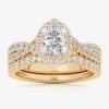 Modern Bride Signature By  (g-h / Si1-si2) Womens 1 1/3 Ct. T.w. Lab Grown White Diamond 10k Gold Ova In Gold