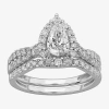 Modern Bride Signature By  (g-h / Si1-si2) Womens 1 1/3 Ct. T.w. Lab Grown White Diamond 10k Gold Pea In Silver