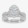 Modern Bride Signature By  (g-h / Si1-si2) Womens 1 1/3 Ct. T.w. Lab Grown White Diamond 10k White Go In Silver