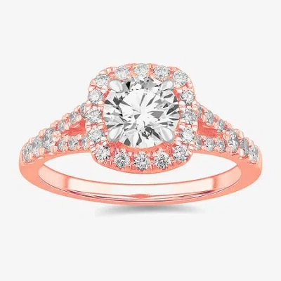 Modern Bride Signature By  (g-h / Si1-si2) Womens 1 3/8 Ct. T.w. Lab Grown White Diamond 14k Gold Cus In Pink