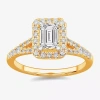 Modern Bride Signature By  (g-h / Si1-si2) Womens 1 3/8 Ct. T.w. Lab Grown White Diamond 14k Gold Eme In Gold