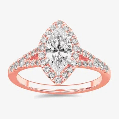 Modern Bride Signature By  (g-h / Si1-si2) Womens 1 3/8 Ct. T.w. Lab Grown White Diamond 14k Gold Mar In Pink