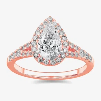 Modern Bride Signature By  (g-h / Si1-si2) Womens 1 3/8 Ct. T.w. Lab Grown White Diamond 14k Gold Pea