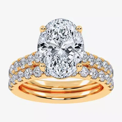 Modern Bride Signature By  (g-h / Si1-si2) Womens 4 Ct. T.w. Lab Grown White Diamond 14k Gold Oval Br