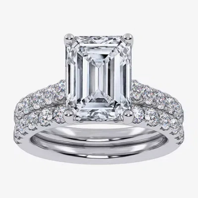 Modern Bride Signature By  (g-h / Si1-si2) Womens 4 Ct. T.w. Lab Grown White Diamond 14k White Gold B In Silver