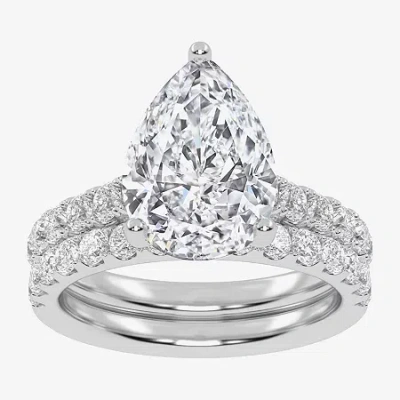 Modern Bride Signature By  (g-h / Si1-si2) Womens 4 Ct. T.w. Lab Grown White Diamond 14k White Gold P