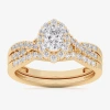 Modern Bride Signature By  (g-h / Si1-si2) Womens 7/8 Ct. T.w. Lab Grown White Diamond 10k Gold Oval  In Gold