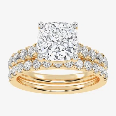 Modern Bride Signature By  (g-h / Vs2-si1) Womens 3 Ct. T.w. Lab Grown White Diamond 14k Gold Cushion