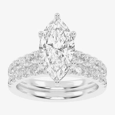 Modern Bride Signature By  (g-h / Vs2-si1) Womens 3 Ct. T.w. Lab Grown White Diamond 14k Gold Marquis In Metallic