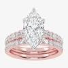 Modern Bride Signature By  (g-h / Vs2-si1) Womens 3 Ct. T.w. Lab Grown White Diamond 14k Gold Marquis In Pink