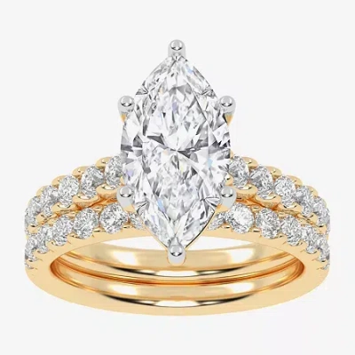 Modern Bride Signature By  (g-h / Vs2-si1) Womens 3 Ct. T.w. Lab Grown White Diamond 14k Gold Marquis