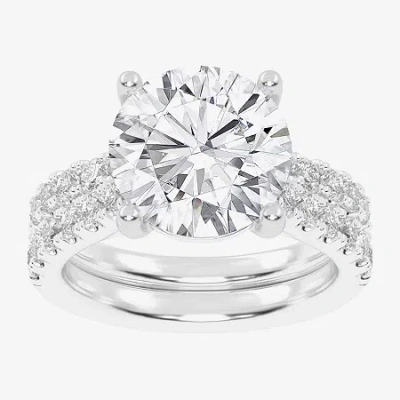 Modern Bride Signature By  (g-h / Vs2-si1) Womens 5 Ct. T.w. Lab Grown White Diamond 14k White Gold R In Silver