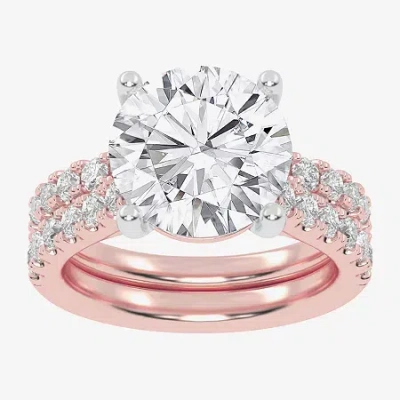 Modern Bride Signature By  (g-h / Vs2-si1) Womens 5 Ct. T.w. Lab Grown White Diamond 14k White Gold R In Pink