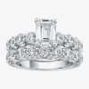Modern Bride Signature By  (g / Si1-si2) Womens 4 Ct. T.w. Lab Grown White Diamond 10k White Gold Sid In Silver