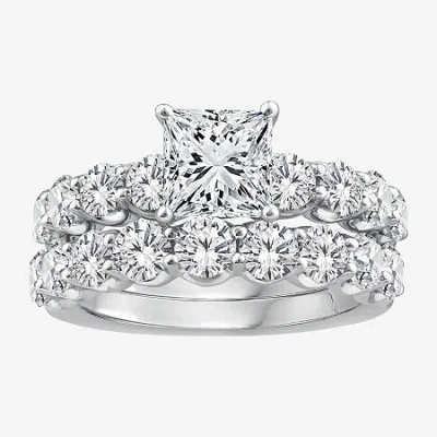 Modern Bride Signature By  (g / Si1-si2) Womens 4 Ct. T.w. Lab Grown White Diamond 10k Gold Side Ston