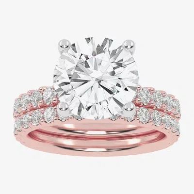 Modern Bride Signature By  (g / Vs2-si1) Womens 6 Ct. T.w. Lab Grown White Diamond 14k White Gold Rou In Pink