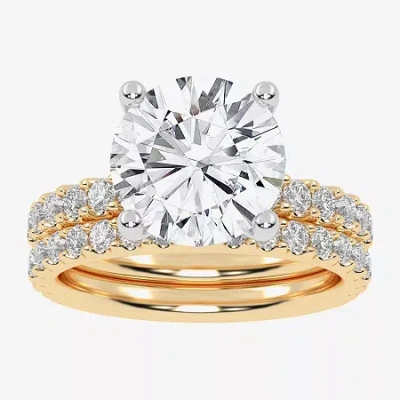 Modern Bride Signature By  (g / Vs2-si1) Womens 6 Ct. T.w. Lab Grown White Diamond 14k White Gold Rou In Yellow