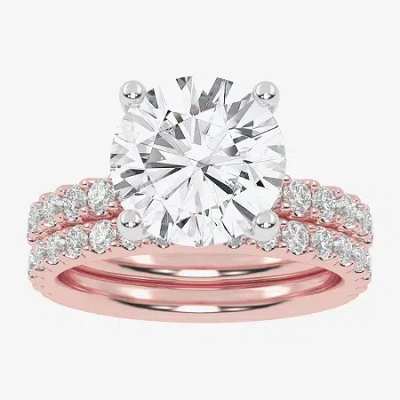 Modern Bride Signature By  (g / Vs2-si1) Womens 6 Ct. T.w. Lab Grown White Diamond 14k Gold Round Sid In Pink