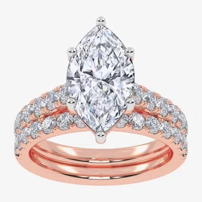 Modern Bride Signature By  (g-h / Vs2-si1) Womens 2 Ct. T.w. Lab Grown White Diamond 14k Gold Marquis In Pink