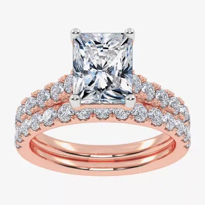 Modern Bride Signature By  (g-h / Vs2-si1) Womens 2 Ct. T.w. Lab Grown White Diamond 14k Gold Side St In Pink