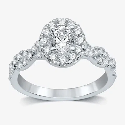 Modern Bride Signature By  (h-i / I1) Womens 1 1/4 Ct. T.w. Lab Grown White Diamond 10k Gold Oval Sid In Neutral