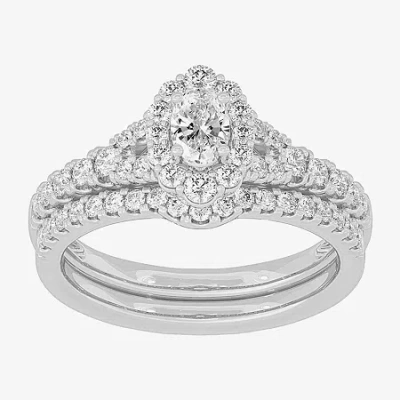 Modern Bride Signature By  (h-i / Si1-si2) Womens 1 1/2 Ct. T.w. Lab Grown White Diamond 10k White Go In Metallic