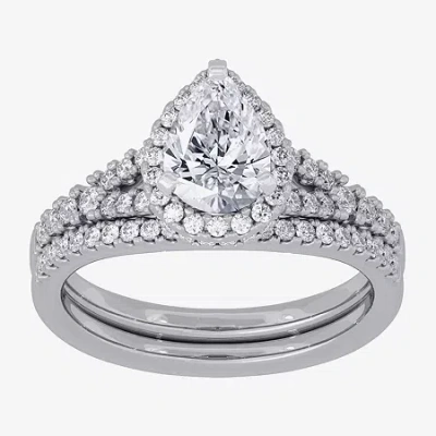 Modern Bride Signature By  (h-i / Si1-si2) Womens 1 1/2 Ct. T.w. Lab Grown White Diamond 10k White Go