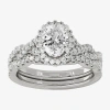 Modern Bride Signature By  (h-i / Si1-si2) Womens 1 1/2 Ct. T.w. Lab Grown White Diamond 10k White Go In Silver