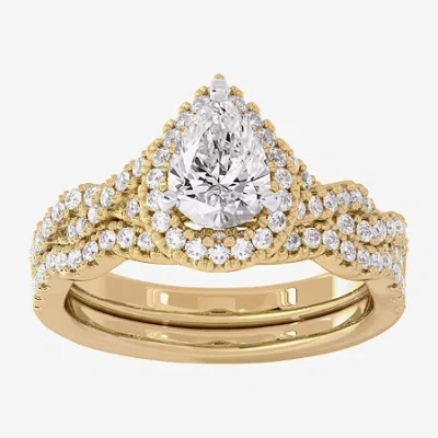 Modern Bride Signature By  (h-i / Si1-si2) Womens 1 1/2 Ct. T.w. Lab Grown White Diamond 10k White Go In Gold