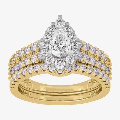 Modern Bride Signature By  (h-i / Si1-si2) Womens 1 1/2 Ct. T.w. Lab Grown White Diamond 10k White Go In Gold