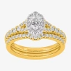 Modern Bride Signature By  (h-i / Si1-si2) Womens 1 1/2 Ct. T.w. Lab Grown White Diamond 10k White Go In Gold