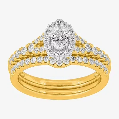 Modern Bride Signature By  (h-i / Si1-si2) Womens 1 1/2 Ct. T.w. Lab Grown White Diamond 10k White Go In Gold