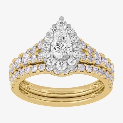 Modern Bride Signature By  (h-i / Si1-si2) Womens 1 1/2 Ct. T.w. Lab Grown White Diamond 10k White Go In Gold