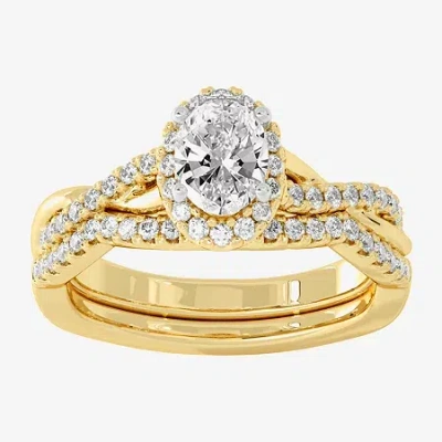 Modern Bride Signature By  (h-i / Si1-si2) Womens 1 1/5 Ct. T.w. Lab Grown White Diamond 10k White Go In Gold
