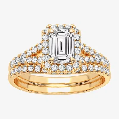 Modern Bride Signature By  (h-i / Si1-si2) Womens 1 3/8 Ct. T.w. Lab Grown White Diamond 10k White Go In Orange