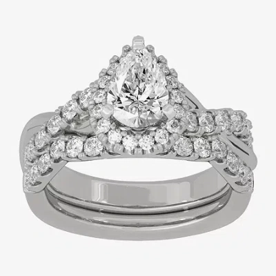 Modern Bride Signature By  (h-i / Si1-si2) Womens 2 Ct. T.w. Lab Grown White Diamond 10k White Gold P In Silver