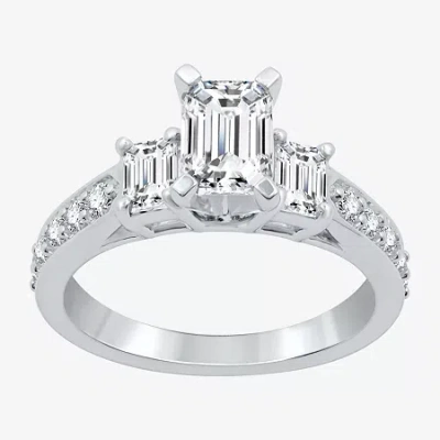 Modern Bride Signature By  (h-i / Si1-si2) Womens 2 Ct. T.w. Lab Grown White Diamond 10k White Gold S In Silver