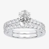 Modern Bride Signature By  (h-i / Si1-si2) Womens 2 Ct. T.w. Lab Grown White Diamond 14k Gold Oval Br In White