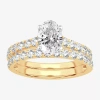 Modern Bride Signature By  (h-i / Si1-si2) Womens 2 Ct. T.w. Lab Grown White Diamond 14k Gold Oval Br In Yellow