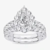 Modern Bride Signature By  (h-i / Si1-si2) Womens 3 Ct. T.w. Lab Grown White Diamond 10k White Gold P In Neutral