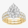 Modern Bride Signature By  (h-i / Si1-si2) Womens 3 Ct. T.w. Lab Grown White Diamond 10k White Gold P In Gold