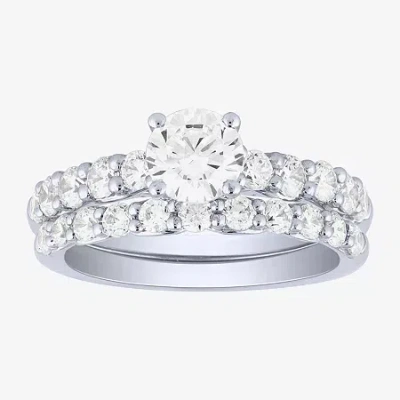 Modern Bride Signature By  (h-i / I1) Womens 2 Ct. T.w. Lab Grown White Diamond 10k White Gold Side S